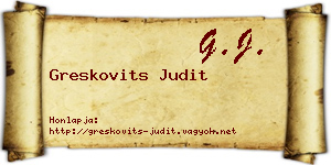 Greskovits Judit névjegykártya